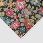 Trendy Colorful Boho Floral-Black Background Tissuepapier (Detail)