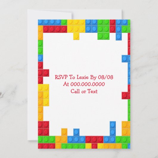 Trendy Colorful Building Blocks 5e verjaardag Kaart (Achterkant)