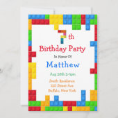 Trendy Colorful Building Blocks 7e verjaardag Kaart (Voorkant)
