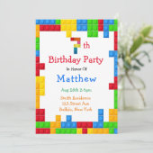 Trendy Colorful Building Blocks 7e verjaardag Kaart (Staand voorkant)