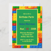 Trendy Colorful Building Blocks Birthday Party Kaart (Voorkant)