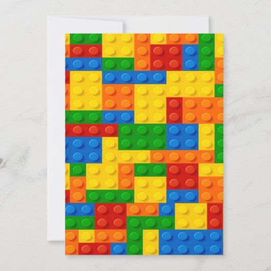 Trendy Colorful Building Blocks Birthday Party Kaart (Achterkant)