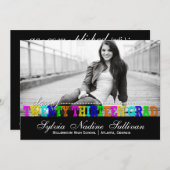 Trendy Colorful Class of 2013 AcCompleted Afstudee Kaart (Voorkant / Achterkant)