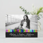 Trendy Colorful Class of 2013 Perseverance Afstude Kaart (Staand voorkant)