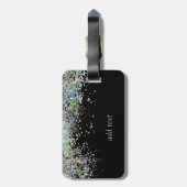 Trendy Colorful Confetti Black Bagagelabel (Achterkant verticaal)