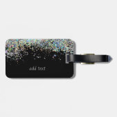 Trendy Colorful Confetti Black Bagagelabel (Achterkant horizontaal)