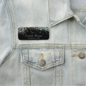 Trendy Colorful Confetti Black Naamplaatje (In situ)