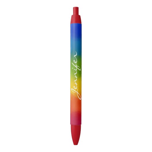 Trendy Colorful Custom Handwrite Name Script Blauwe Inkt Pen (Voorkant Verticaal)