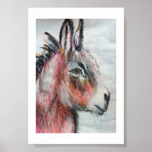 Trendy Colorful Donkey Poster (Voorkant)