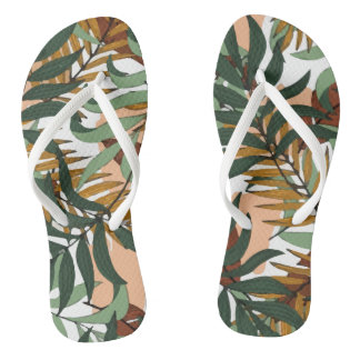 Trendy Colorful Exotic Leaves Planten Teenslippers