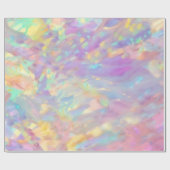 Trendy colorful faux holographic opal cadeaupapier (Vlak)