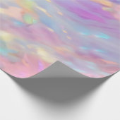 Trendy colorful faux holographic opal cadeaupapier (Hoek)