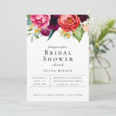 Trendy Colorful Floral Bridal Shower Aankondiging (Staand voorkant)