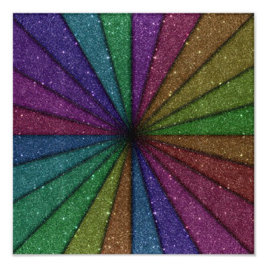 Trendy Colorful Glitter Explosion Foto Afdruk (Voorkant)