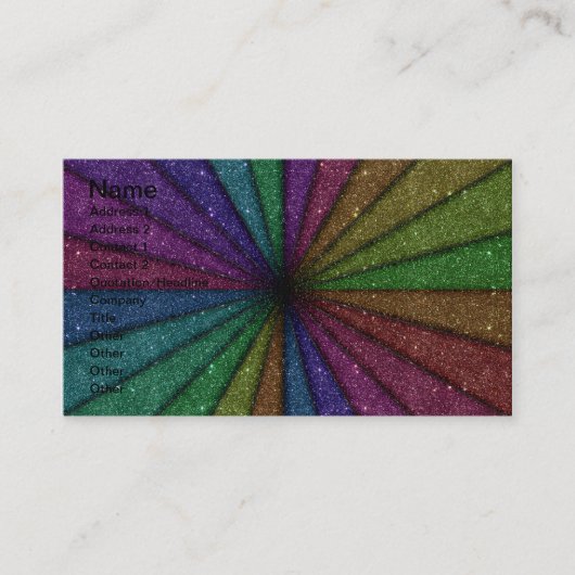 Trendy Colorful Glitter Explosion Visitekaartje (Voorkant)