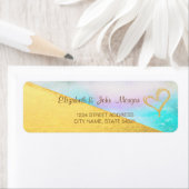 Trendy Colorful Gold Glitter Heart Address Label (Insitu)
