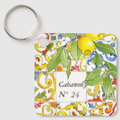 Trendy Colorful Italy Majolica Tegels Sleutelhanger (Voorkant)