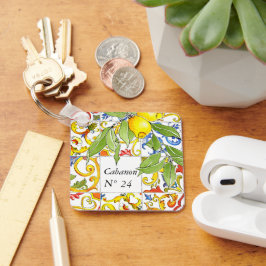 Trendy Colorful Italy Majolica Tegels Sleutelhanger
