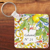 Trendy Colorful Italy Majolica Tegels Sleutelhanger (Voorkant)
