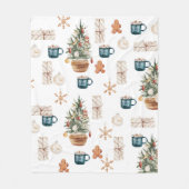 Trendy Colorful Kerstpatroon | WATERVERF Fleece Deken (Voorkant)