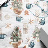 Trendy Colorful Kerstpatroon | WATERVERF Inpakpapier Vel