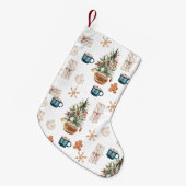 Trendy Colorful Kerstpatroon | WATERVERF Kleine Kerstsok (Voorkant (Hangend))