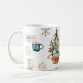 Trendy Colorful Kerstpatroon | WATERVERF Koffiemok (Links)