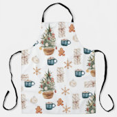 Trendy Colorful Kerstpatroon | WATERVERF Schort (Voorkant)