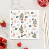 Trendy Colorful Kerstpatroon | WATERVERF Servet (Insitu)