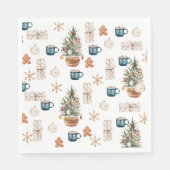 Trendy Colorful Kerstpatroon | WATERVERF Servet (Voorkant)