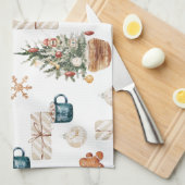 Trendy Colorful Kerstpatroon | WATERVERF Theedoek (Quarter Fold)