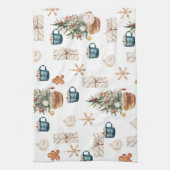 Trendy Colorful Kerstpatroon | WATERVERF Theedoek (Verticaal)