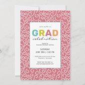 Trendy Colorful Lettering Modern Afstudeerder Part Kaart (Achterkant)