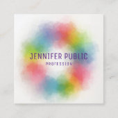 Trendy Colorful Modern Elegant Sjabloon Vierkante Visitekaartje (Voorkant)