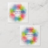 Trendy Colorful Modern Elegant Sjabloon Vierkante Visitekaartje (Voorkant / Achterkant)