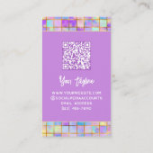 Trendy Colorful Moderne Tegel QR Code Abstracte Na Visitekaartje (Achterkant)