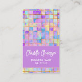 Trendy Colorful Moderne Tegel QR Code Abstracte Na Visitekaartje (Voorkant)