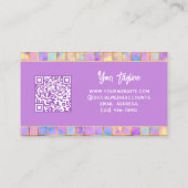 Trendy Colorful Moderne Tegel QR Code Abstracte Na Visitekaartje (Achterkant)