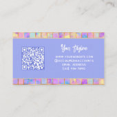 Trendy Colorful Moderne Tegel QR Code Abstracte Na Visitekaartje (Achterkant)