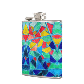 Trendy Colorful Mosaic Abstract Pattern Heupfles (Links)