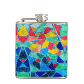 Trendy Colorful Mosaic Abstract Pattern Heupfles (Voorkant)