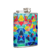 Trendy Colorful Mosaic Abstract Pattern Heupfles (Rechts)