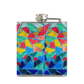 Trendy Colorful Mosaic Abstract Pattern Heupfles (Achterkant)
