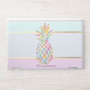 Trendy Colorful Pineappel Stripe HP Laptopsticker