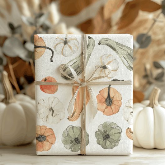 Trendy Colorful Pumpkin Pattern | Autumn Vibes Cadeaupapier