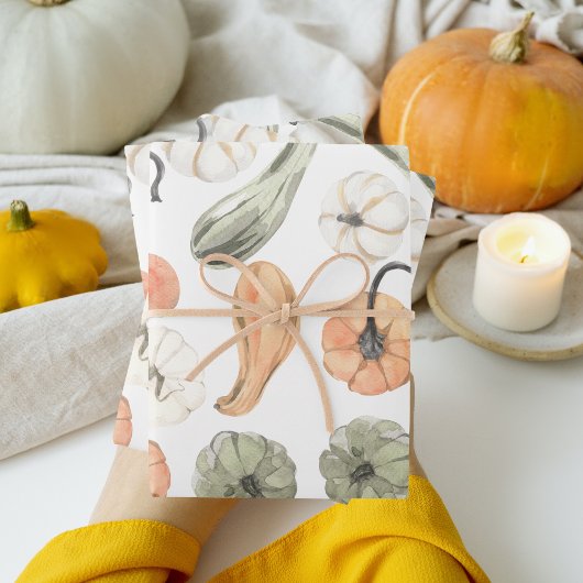 Trendy Colorful Pumpkin Pattern | Autumn Vibes Inpakpapier Vel