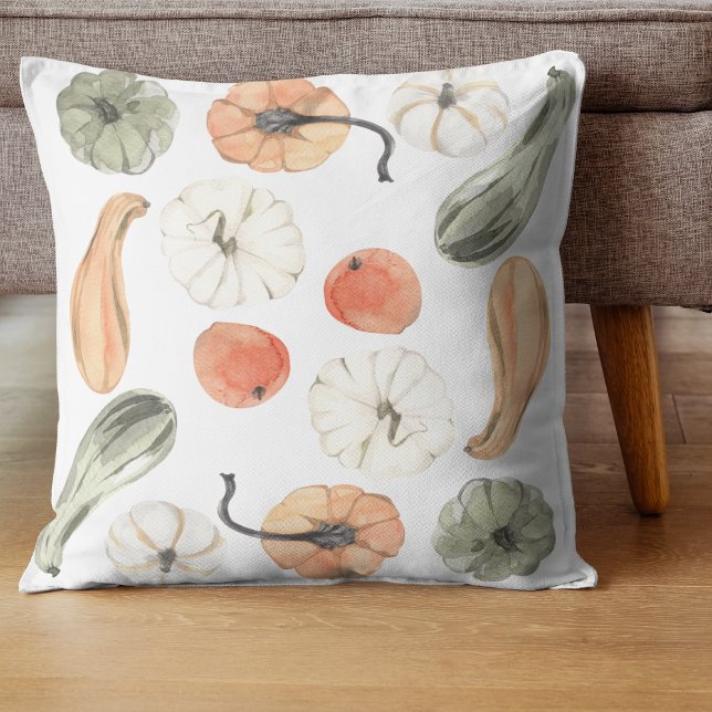 Trendy Colorful Pumpkin Pattern | Autumn Vibes Kussen (Creator heeft geüpload)