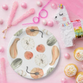 Trendy Colorful Pumpkin Pattern | Autumn Vibes Papieren Bordje (Feest)