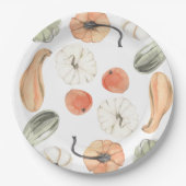 Trendy Colorful Pumpkin Pattern | Autumn Vibes Papieren Bordje (Voorkant)