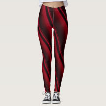 Trendy Colorful Red en Black Paint Swirl Legging